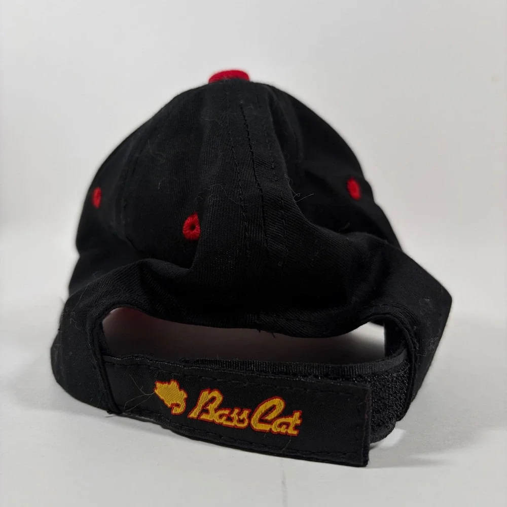 Bass Cat Total Performance Cap Hat Black Red Embroidered Fishing OS